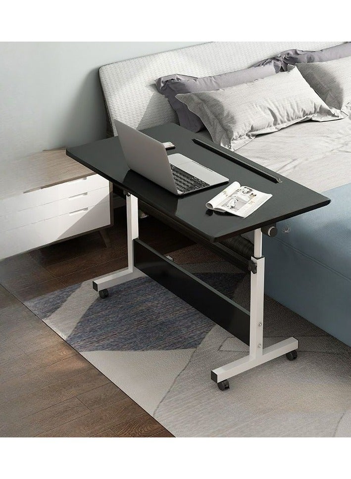 DubaiGallery Mobile Bedside Laptop Desk, Lifted Height Adjustable Home Office Computer Desk with 4 Wheels. Foldable Multifunctional Side Table for Sofa, Bedroom, Living Room, Office, Hospital Bed 60x40cm  - Image 3