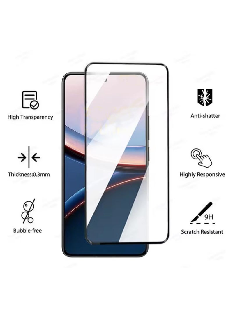 2 Pack Screen Protector for Xiaomi Poco F7 Pro/F7 Ultra 5G, 9H Hardness Anti-Scratch Tempered Glass flim, Case Friendly, Anti-Fingerprint,Anti-Scratch - Image 3