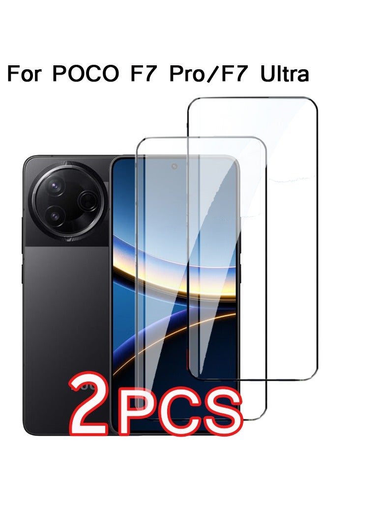 2 Pack Screen Protector for Xiaomi Poco F7 Pro/F7 Ultra 5G, 9H Hardness Anti-Scratch Tempered Glass flim, Case Friendly, Anti-Fingerprint,Anti-Scratch - Image 1