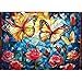 Blueforest 1000 Piece Stained Glass Butterfly Puzzle Vibrant Mosaic Flower Garden Jigsaw Puzzle Complex Art Therapy Puzzles for Adults Framable Wall Decor 275x197 - Image 2