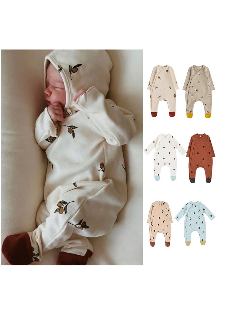 xozgdovg Baby cotton Baby long sleeve onesie newborn baby clothes 80m cotton  - Image 2