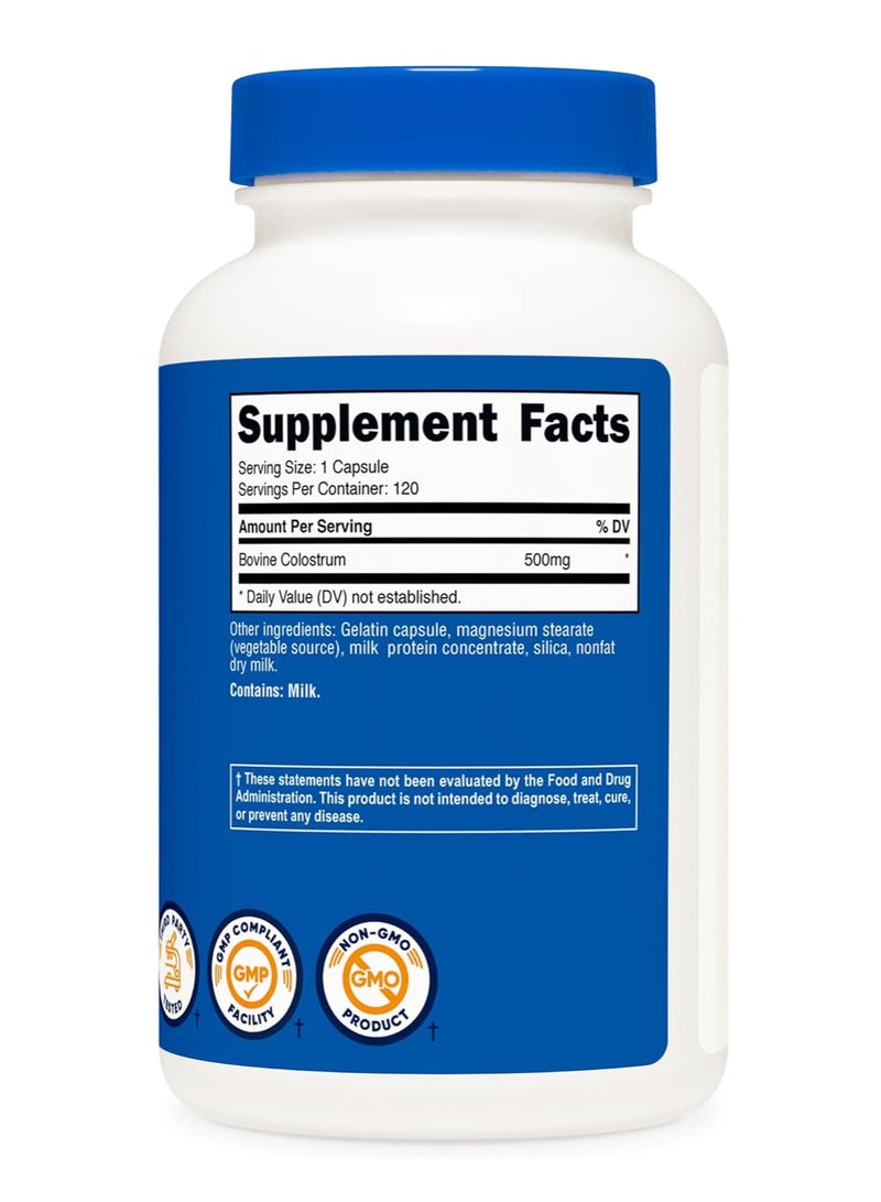 كولوستروم 500 ملجم، 120 كبسولة - خالية من الجلوتين وغير معدلة وراثيًا - Image 4