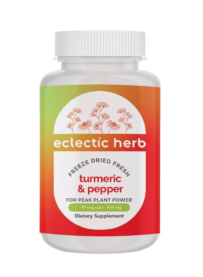 Eclectic Turmeric & Pepper 430 mg 90 Veg Caps - Image 1