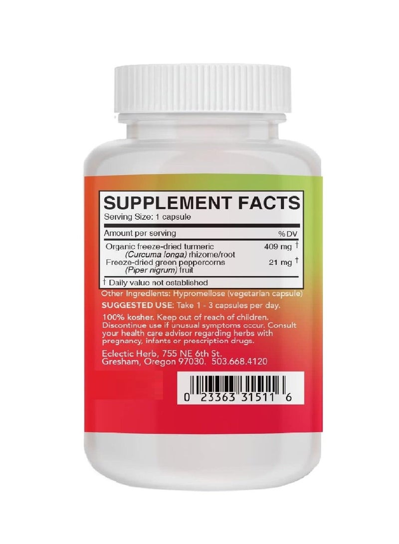Eclectic Turmeric & Pepper 430 mg 90 Veg Caps - Image 2