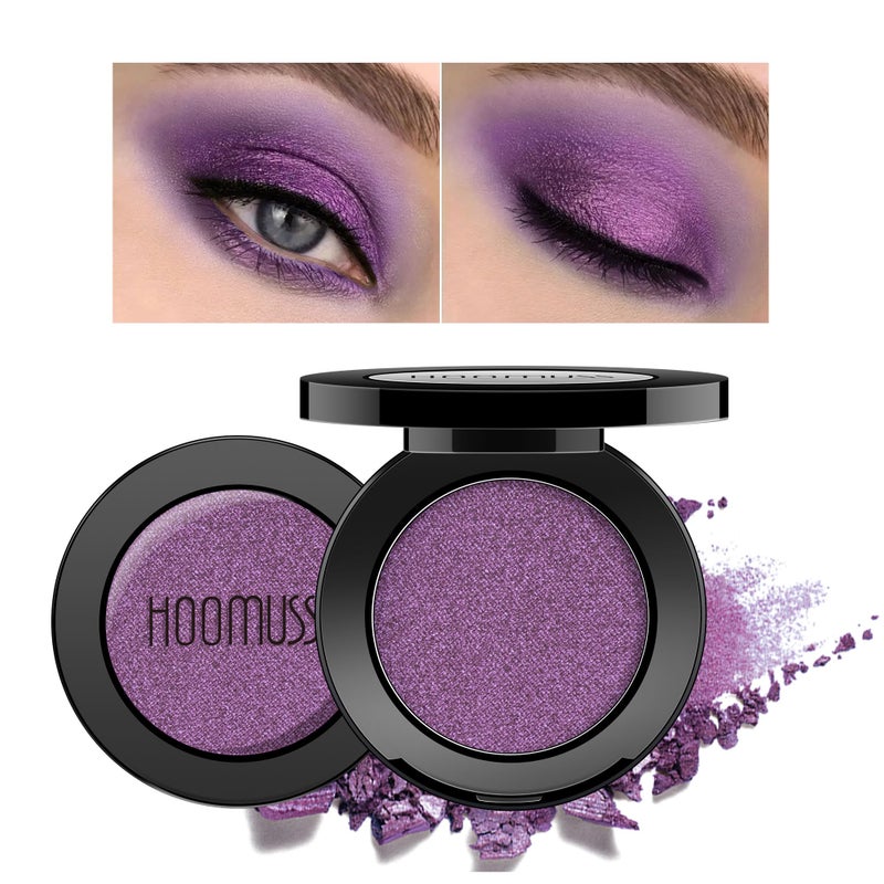 HOOMUSS Purple Eyeshadow Shimmer Handmade Pressed Eyeshadow Palette, Long Lasting With No Creasing Pigmented Intense Color Purple Eye Shadow- ShimmerPurple - Image 1