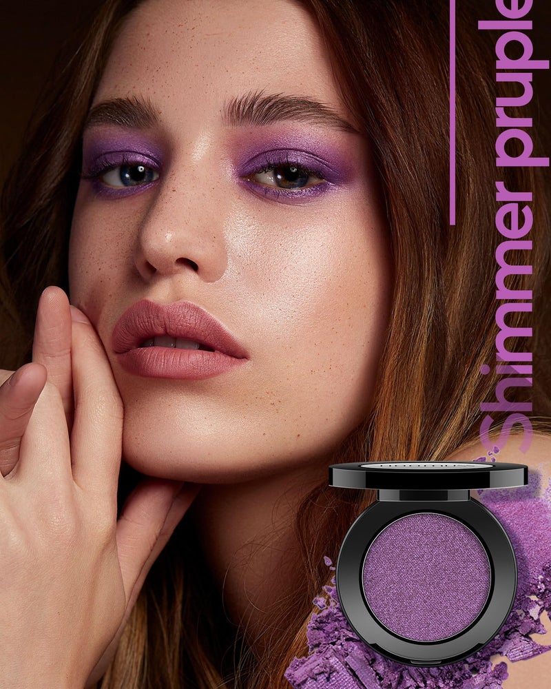HOOMUSS Purple Eyeshadow Shimmer Handmade Pressed Eyeshadow Palette, Long Lasting With No Creasing Pigmented Intense Color Purple Eye Shadow- ShimmerPurple - Image 3