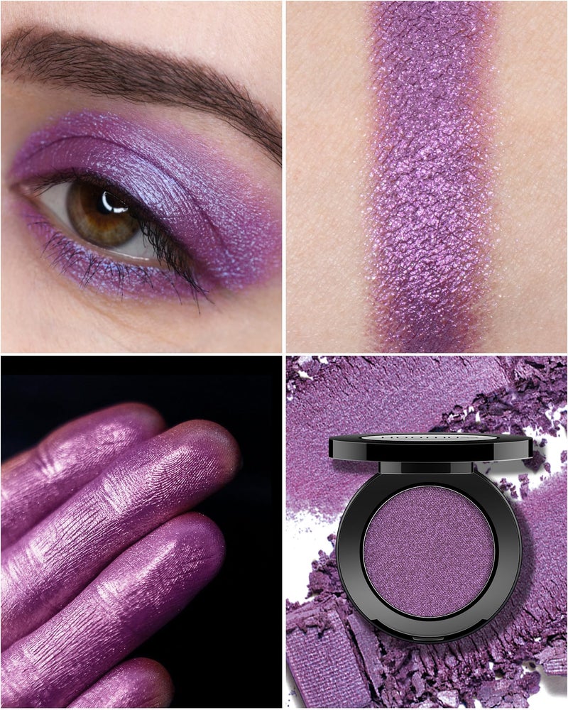 HOOMUSS Purple Eyeshadow Shimmer Handmade Pressed Eyeshadow Palette, Long Lasting With No Creasing Pigmented Intense Color Purple Eye Shadow- ShimmerPurple - Image 2