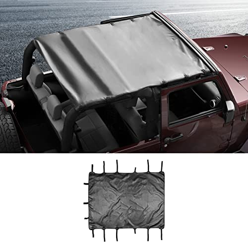 Jimen Compatible with Jeep Wrangler JK 2007-2018 2 Door, Soft Top Sunshade UV Blocker Bikini Top - Image 1