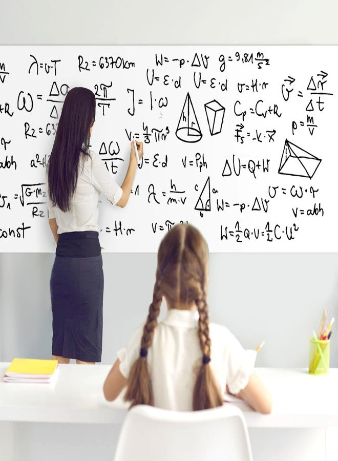 ZNCMRR Dry Erase Whiteboard Sticker Wall Decal, Self-adhesive White Board Peel Stick Paper for School, Office, Home, Kids Drawing with 1 Water Pen (78.7" x 17.7") - Image 2