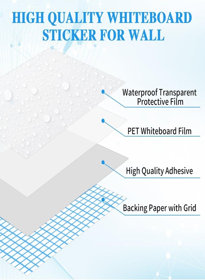 ZNCMRR Dry Erase Whiteboard Sticker Wall Decal, Self-adhesive White Board Peel Stick Paper for School, Office, Home, Kids Drawing with 1 Water Pen (78.7" x 17.7") - Image 3