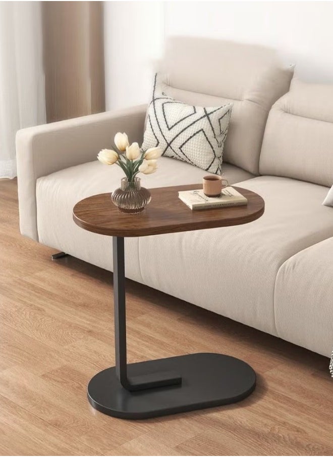 VOGMAX - Small Side Table, C Shaped End Table for Sofa and Bed, TV Tray Table with Metal Frame for Couch, Living Room, Bedroom 45*30*63CM - Image 1