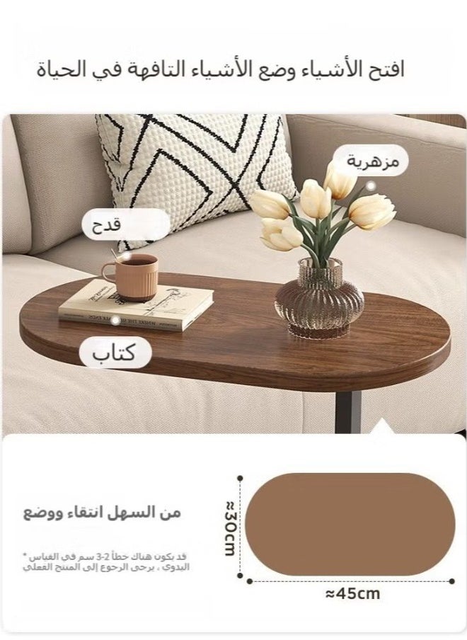 VOGMAX - Small Side Table, C Shaped End Table for Sofa and Bed, TV Tray Table with Metal Frame for Couch, Living Room, Bedroom 45*30*63CM - Image 1