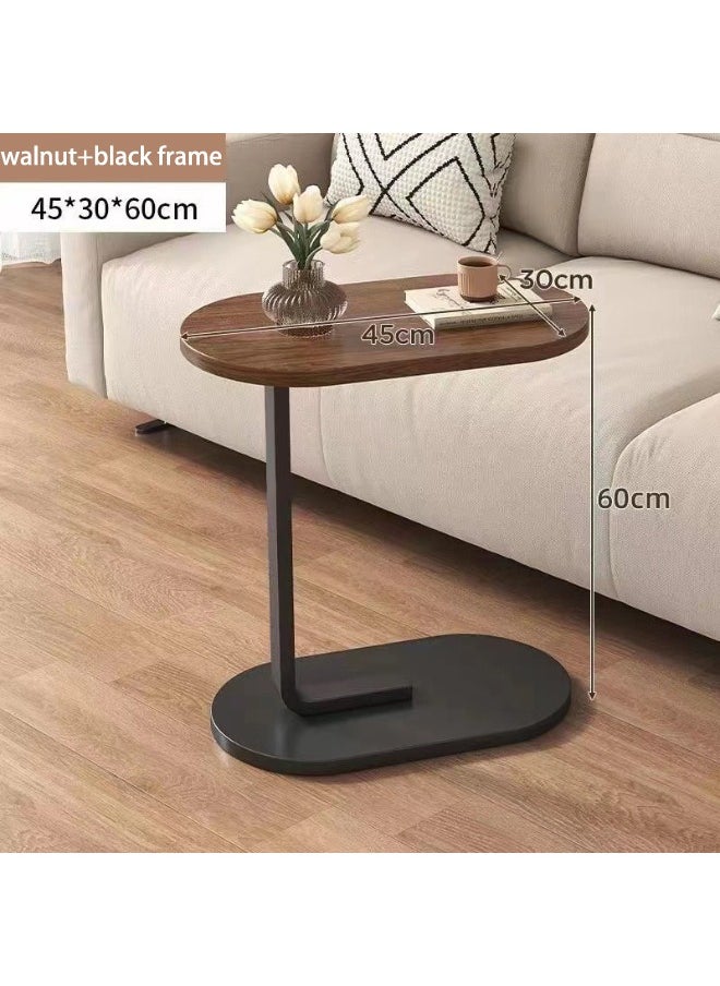 VOGMAX - Small Side Table, C Shaped End Table for Sofa and Bed, TV Tray Table with Metal Frame for Couch, Living Room, Bedroom 45*30*63CM - Image 1