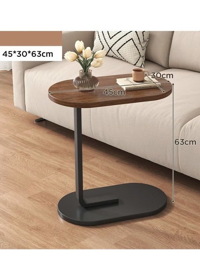 VOGMAX - Small Side Table, C Shaped End Table for Sofa and Bed, TV Tray Table with Metal Frame for Couch, Living Room, Bedroom 45*30*63CM - Image 1
