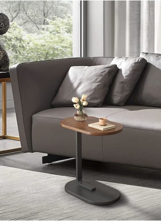 VOGMAX - Small Side Table, C Shaped End Table for Sofa and Bed, TV Tray Table with Metal Frame for Couch, Living Room, Bedroom 45*30*63CM - Image 1