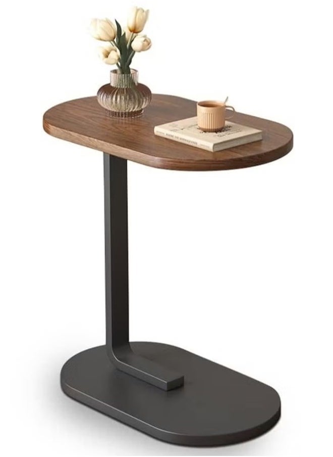 VOGMAX - Small Side Table, C Shaped End Table for Sofa and Bed, TV Tray Table with Metal Frame for Couch, Living Room, Bedroom 45*30*63CM - Image 1
