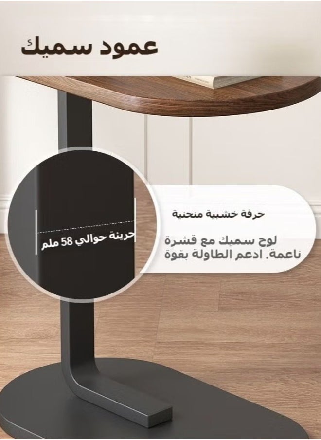 VOGMAX - Small Side Table, C Shaped End Table for Sofa and Bed, TV Tray Table with Metal Frame for Couch, Living Room, Bedroom 45*30*63CM - Image 1
