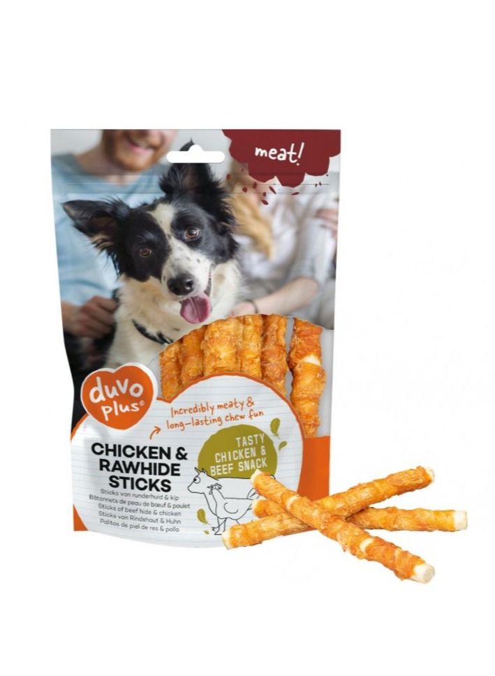 Duvo + Dog Meat Chicken & Rawhide Sticks Small 100G - Image 1