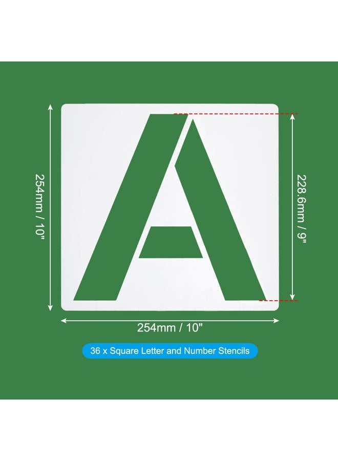 PATIKIL 9 Inch Letter Stencils Number Stencils, 36 Pack Reusable Alphabet Templates Numbers Stencil Set for Painting on Wood Wall, White - Image 2