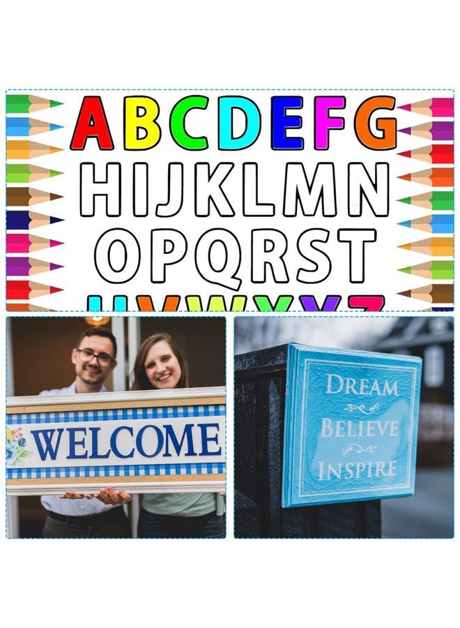 PATIKIL 9 Inch Letter Stencils Number Stencils, 36 Pack Reusable Alphabet Templates Numbers Stencil Set for Painting on Wood Wall, White - Image 3