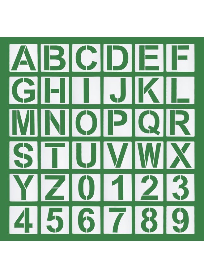 PATIKIL 9 Inch Letter Stencils Number Stencils, 36 Pack Reusable Alphabet Templates Numbers Stencil Set for Painting on Wood Wall, White - Image 1