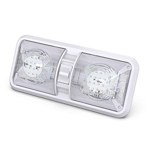 Leisure LED 3 Pack RV LED Ceiling Double Dome Light Fixture with ON/OFF Switch Interior Lighting for Car/RV/Trailer/Camper/Boat DC 12V Natural White 4000-4500K 48X2835SMD - Image 3