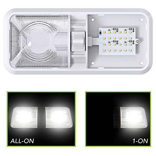 Leisure LED 3 Pack RV LED Ceiling Double Dome Light Fixture with ON/OFF Switch Interior Lighting for Car/RV/Trailer/Camper/Boat DC 12V Natural White 4000-4500K 48X2835SMD - Image 5