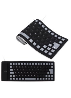 Foldable Flexible Keyboard USB Wired Gaming Keyboard 85 Keys Fully Sealed Design, Roll-up Silent Soft Keyboard Waterproof Dustproof for PC Notebook Laptop