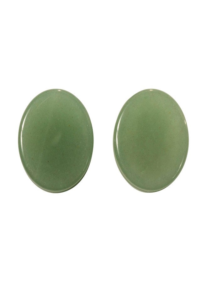 Pierced Owl Natural Green Aventurine Stone Flat Front Double Flared Plugs, Sold as a Pair (14mm (9/16")) - Image 2