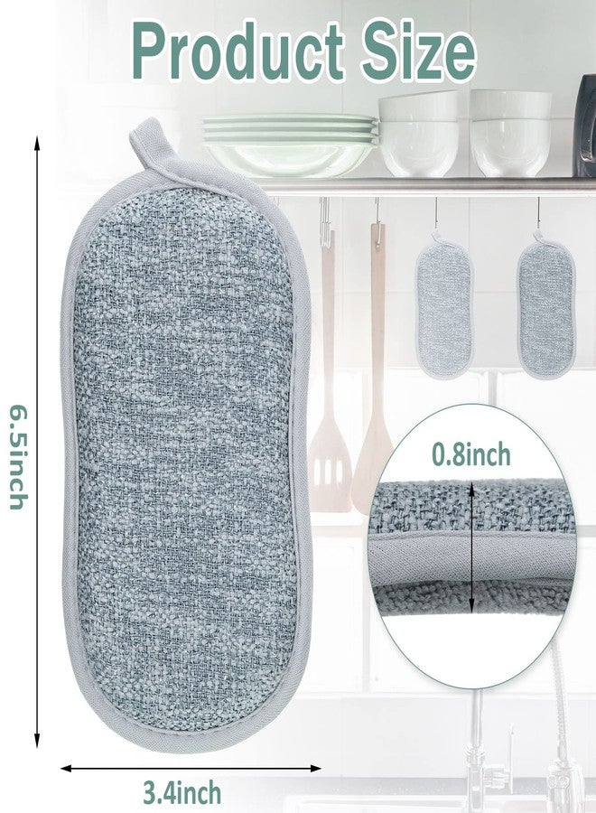 Shimeyao 24 Pack Multi Purpose Scrub Sponges Non Scratch Microfiber Sponge Cleaning Dish Scrubber Reusable Dish Sponges for Washing Dishes Along with Heavy Duty Scouring Power (Gray) - Image 3