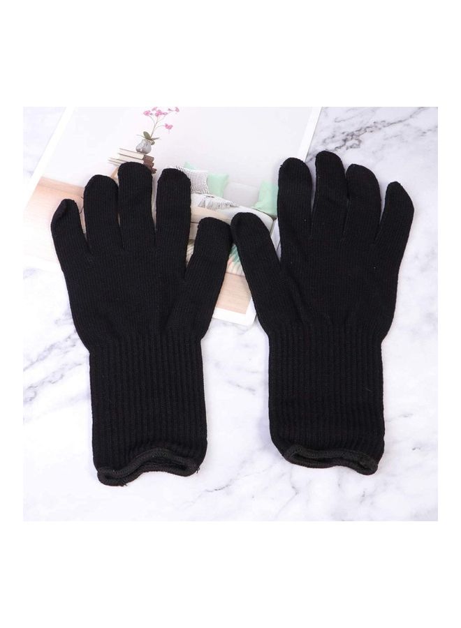 2-Pairs Anti-Scalding Heat Protective Glove Black 25x11x1cm - Image 3