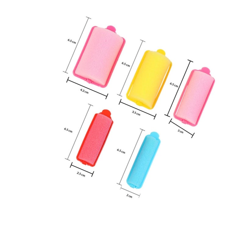 Natural Curling Foam Hair Rollers Set Portable No Damage Sleep Styling Assorted Colors - Image 3
