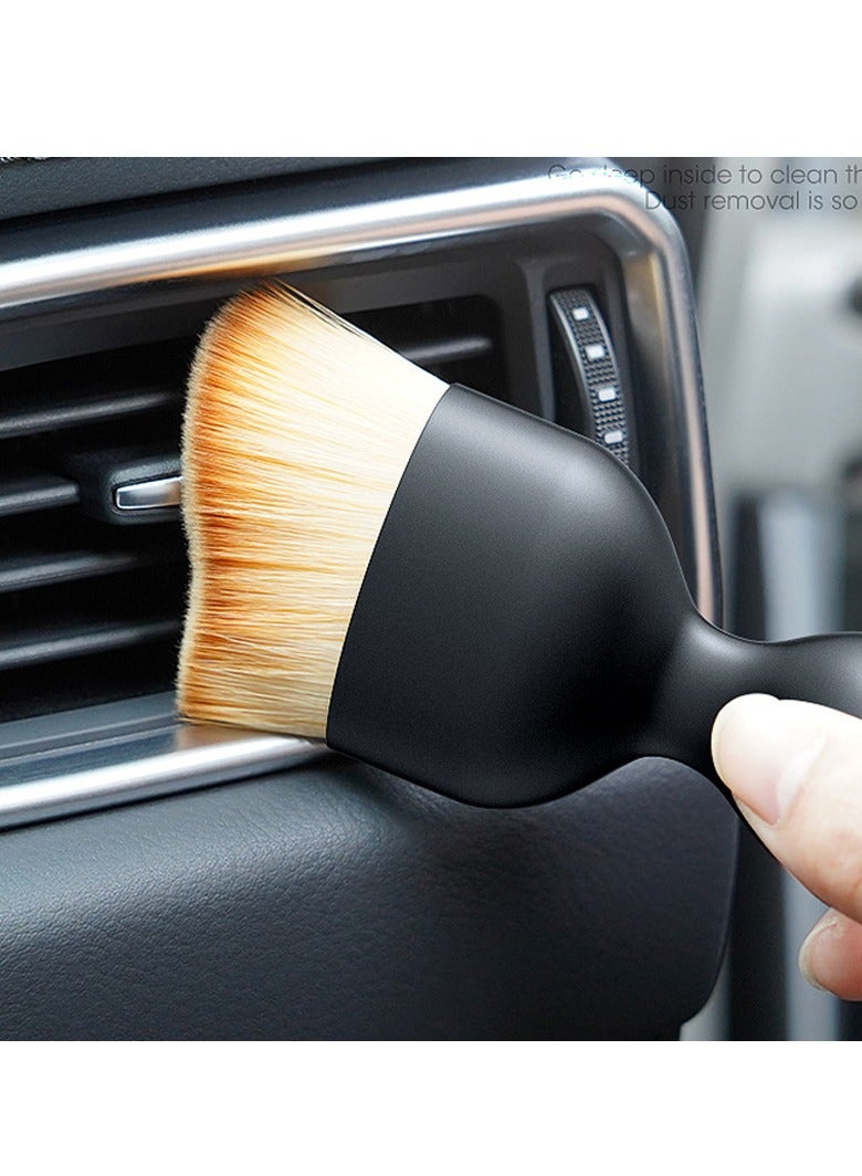 AROAQ Car Cleaning Brush, Car Interior Dust Sweeping Soft Brush, Curved Design Strong Bristles Car Detailing Brush, Lightweight And Portable Car Crevice Dusting Brush, (2pcs Without Lid)  - Image 4