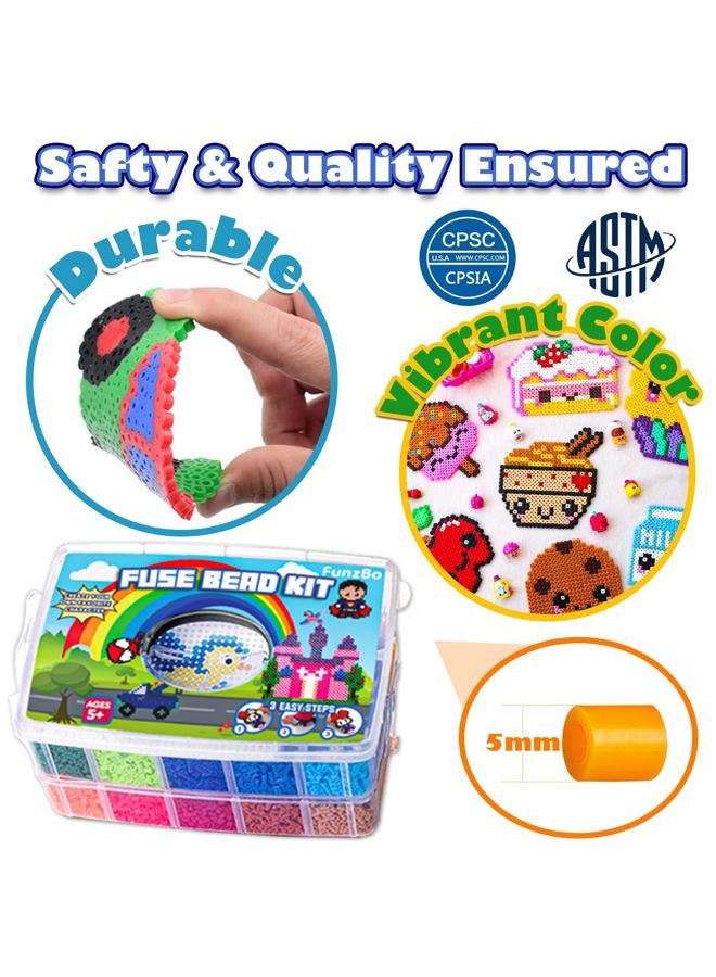 FUNZBO 23000 5mm Fuse Beads Kit - 22 Colors | 106 Patterns, Christmas Home School Arts and Crafts Supplies for Kids, Toys Set, Art Decorations for Room, Christmas Gifts for Girls and Boys Age 5+ - Image 3