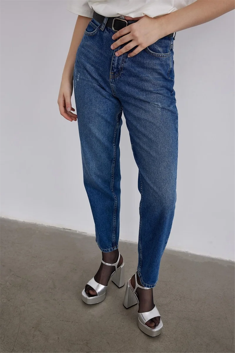 سود كوليكشن Medium Blue Mom Jeans