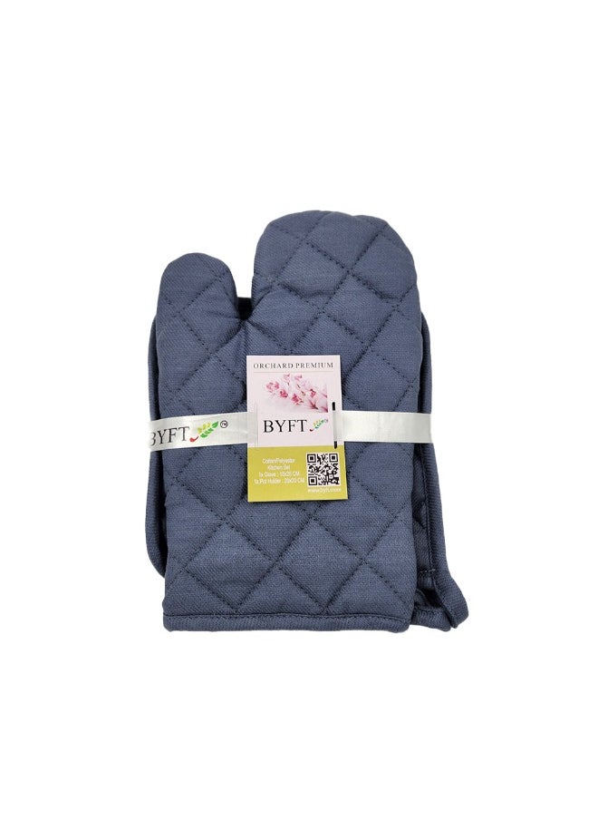 BYFT - Orchard Gloves and Pot holder-Denim Blue - Image 1