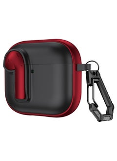 Suitable For Apple Airpods 4 Protective Case With Lock Switch Creative Headset Bluetooth Case Pro2 Soft Drop-proof Case-Color:Black Red-Applicable Models:Airpods 4