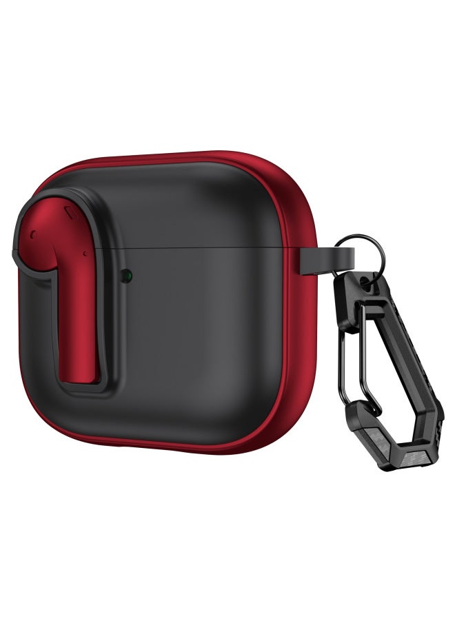 Generic - Suitable For Apple Airpods 4 Protective Case With Lock Switch Creative Headset Bluetooth Case Pro2 Soft Drop-proof Case-Color:Black Red-Applicable Models:Airpods 4 - Image 1