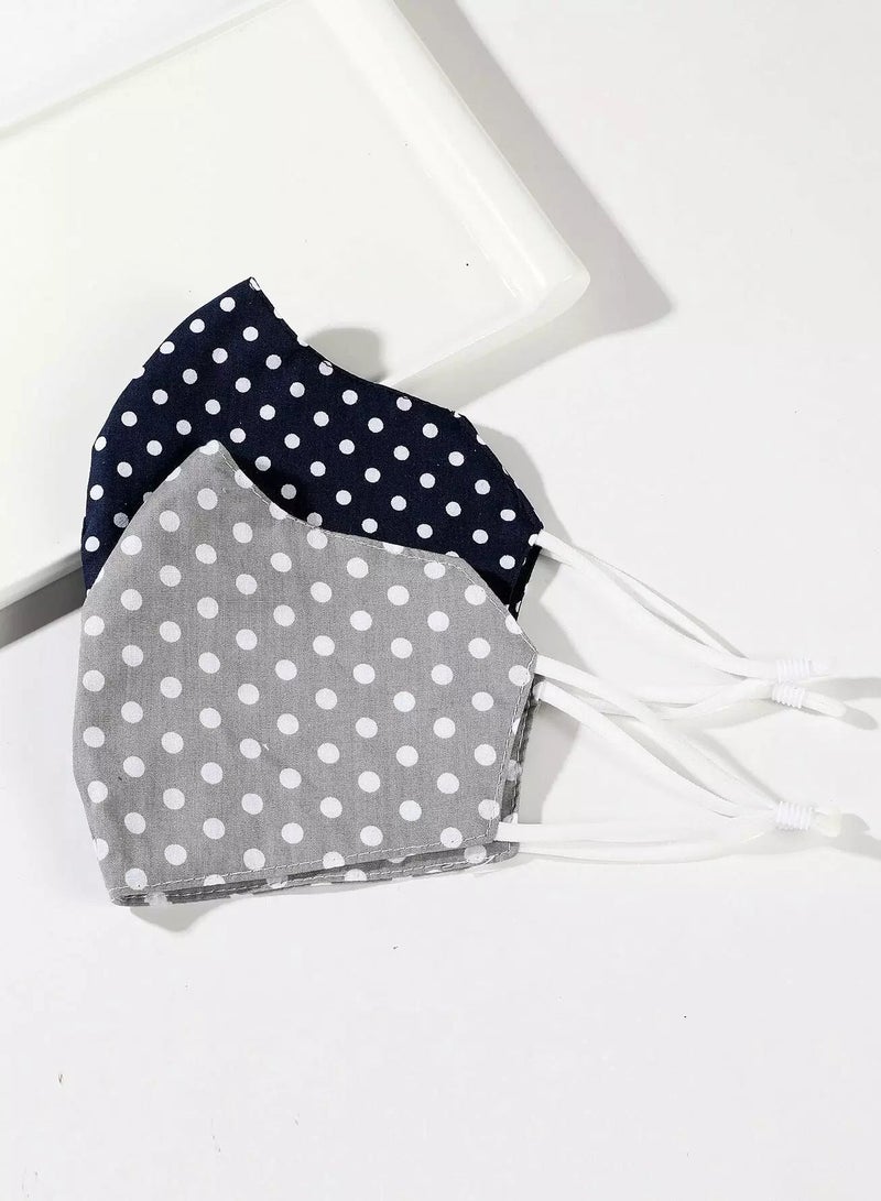 2pcs Polka Dot Face Covering  - Image 5