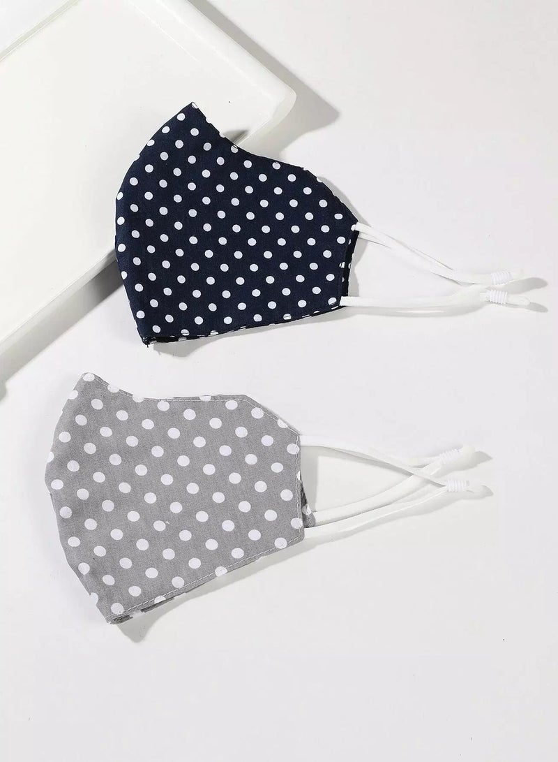 2pcs Polka Dot Face Covering  - Image 1