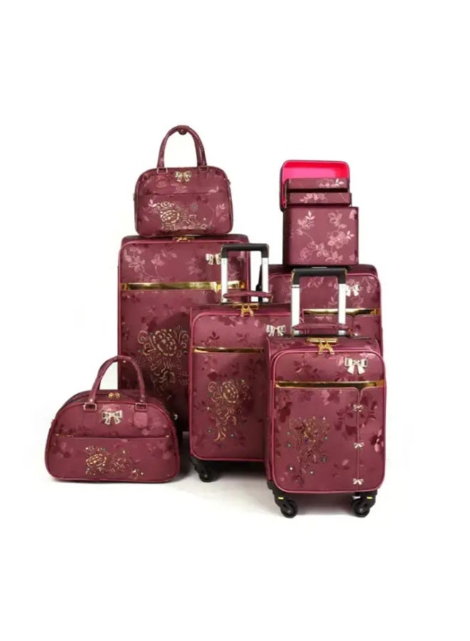 Prosperity 6-piece matching-color spinner trolley luggage set with tote bag, high-capacity suitcases perfect as wedding gifts for family and friends. - Image 3