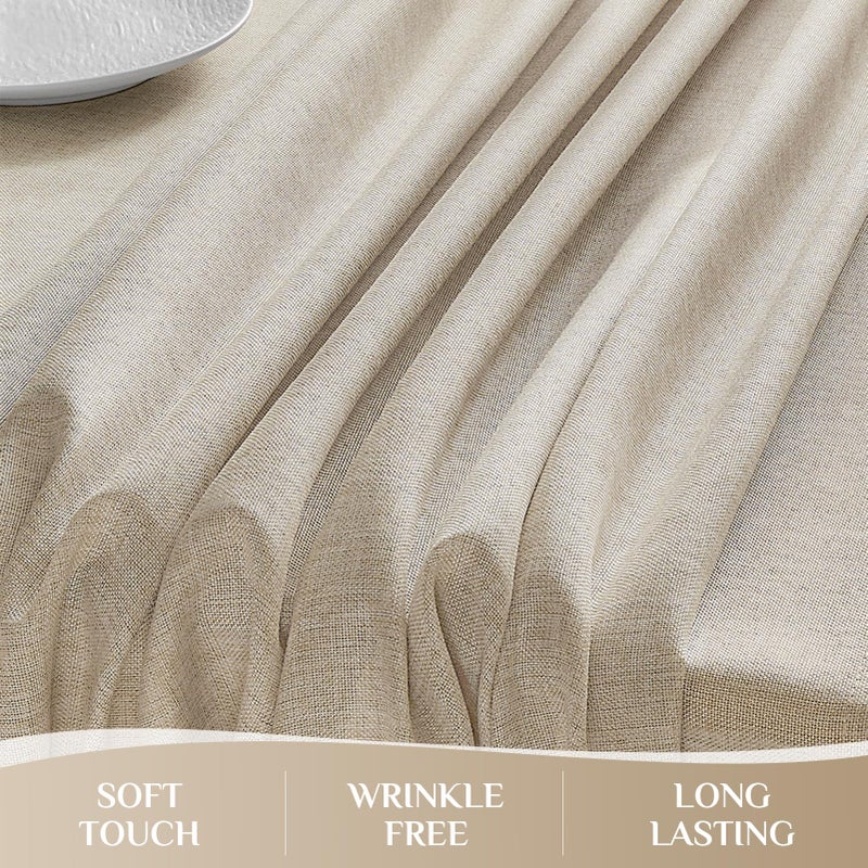 Softalker Small Tablecloth Beige 52x70 Inch Rectangle Linen Textured Outdoor Tablecloths Stain and Wrinkle Resistant Decorative Dining Table Cover Waterproof for Spring,Easter,Party,Garden,Coffee - Image 4
