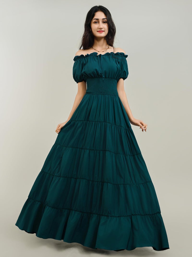 Zhitunemi Renaissance Costume Women Dress: Halloween Costumes Woman 2025 Renaissance Dresses - Halloween Party Theme Events Dark Green S - Image 3
