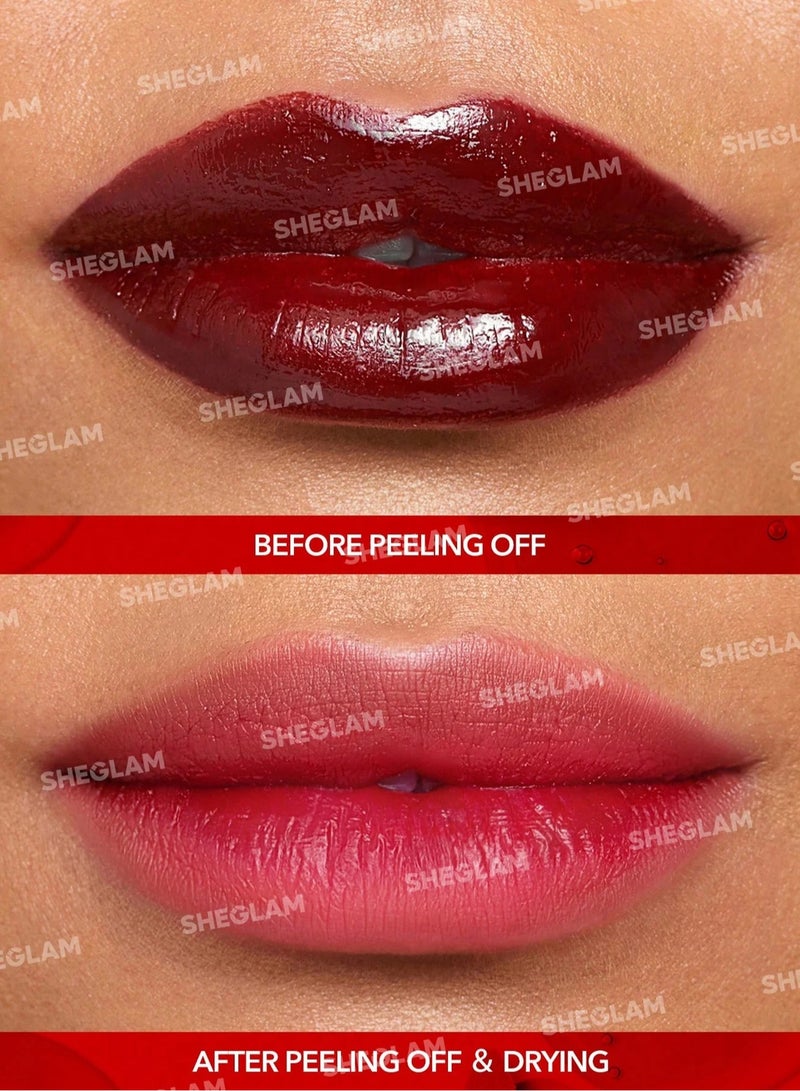 SHEGLAM Peel Talk Lip Tint - Tongue Twister Red - Image 4