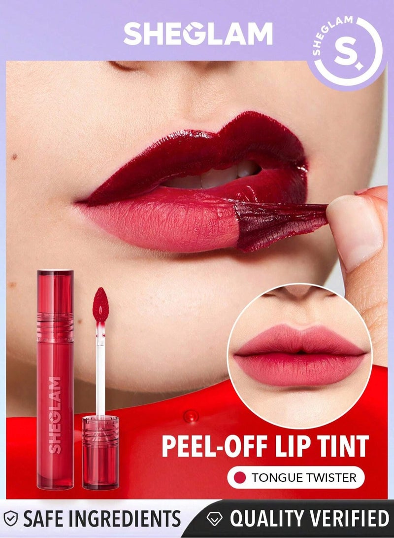 SHEGLAM Peel Talk Lip Tint - Tongue Twister Red - Image 1