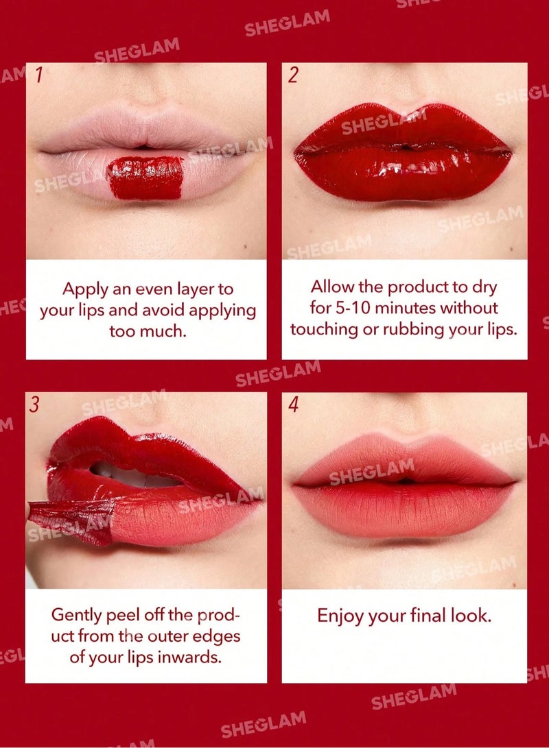 SHEGLAM Peel Talk Lip Tint - Tongue Twister Red - Image 5