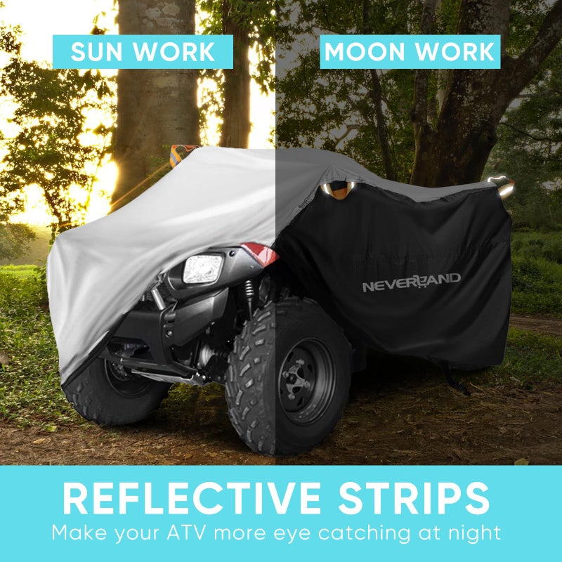 NEVERLAND ATV Cover Waterproof Heavy Duty XXXL Universal Quad Cover Outdoor Storage Cover 4 Wheeler Rain Cover All Weather for Polaris Sportsman Yamaha Honda Kawasaki Quad Bike - Image 3