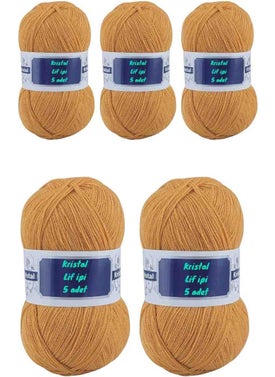 Erdoğan Hobi Erdoğan Hobby Fiber Yarn 5 Pieces Fiber Yarn Knitting Yarn Crystal Yarn Fiber Making Yarn Blanket Yarn Double Yarn 