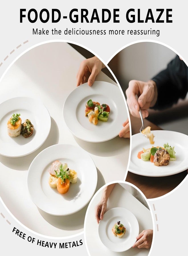 DOTUHAO Ceramic Plates Set of 8, White Dessert Plate 8 Inch, Appetizer Plate, Dishwasher, Microwave, Oven Safe, Smooth Glaze, Scratch Resistant (8PCS) - Image 4