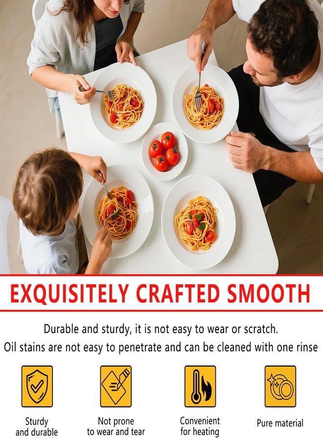 DOTUHAO Ceramic Plates Set of 8, White Dessert Plate 8 Inch, Appetizer Plate, Dishwasher, Microwave, Oven Safe, Smooth Glaze, Scratch Resistant (8PCS) - Image 2